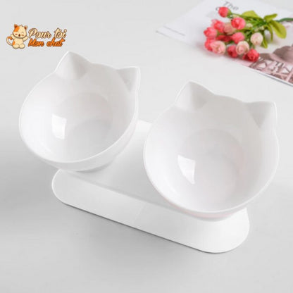 Gamelle Tête de Chat 2 en 1 - Cat'Twin'Bowl™ - Pour toi Mon chat