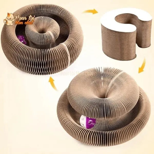 Griffoir magique modulable en jouet pour chat - Accordéon4Cat™ - Pour toi Mon chat