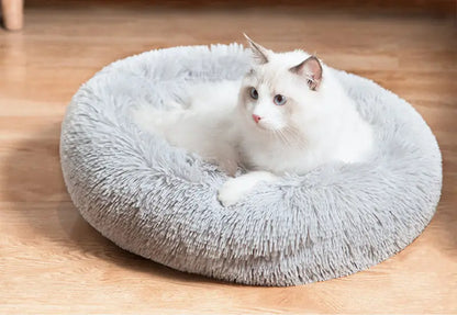 Lit à long poil apaisant en forme de donut pour chat Pour toi Mon chat