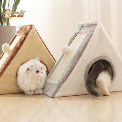Niche pour Chat avec Grattoir - Crazybed™ - Pour toi Mon chat