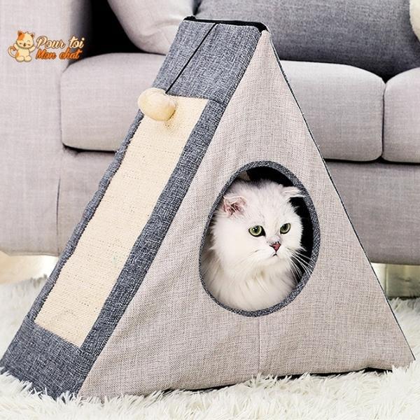 Niche pour Chat avec Grattoir - Crazybed™ - Pour toi Mon chat