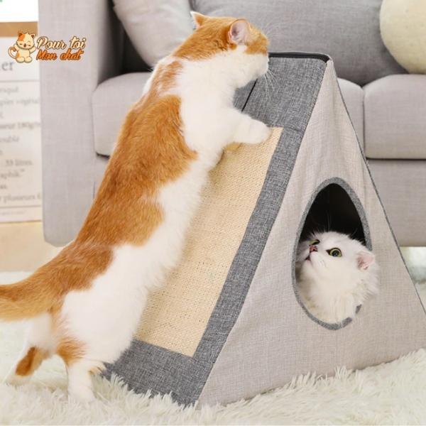 Niche pour Chat avec Grattoir - Crazybed™ - Pour toi Mon chat