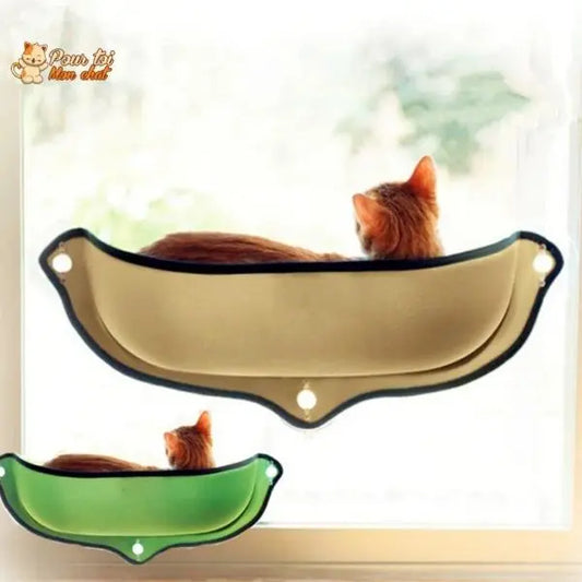 Lit suspendu à ventouses pour chat - Hamac-Fenêtre-Chat™ - Pour toi Mon chat