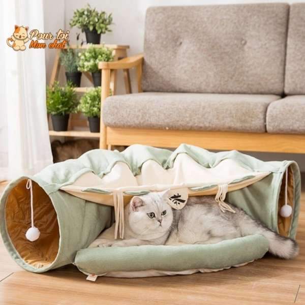 Tunnel de Jeu avec Coussin pour Chat - CoussiCat™ - Pour toi Mon chat