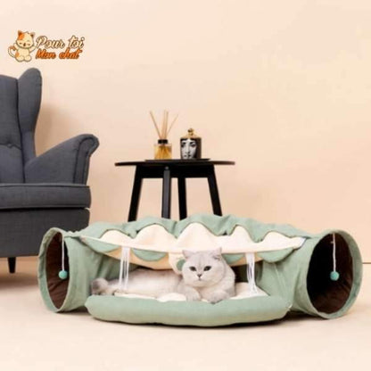 Tunnel de Jeu avec Coussin pour Chat - CoussiCat™ - Pour toi Mon chat