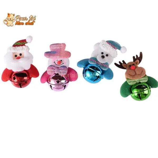 Noël Jouets en Peluche, décors de Noël, Père Noël, Bonhomme de neige, Renne, Nounours, clochette, grelot, poupées - Pour Chat - GrelotNoëlChat™ - Pour toi Mon chat