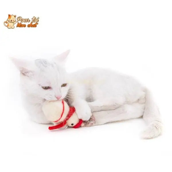 Noël Jouets, boule culbuto en feutre de laine, décors de Noël, Bonhomme de neige - Pour Chat - CulbutoNeigeChat™ - Pour toi Mon chat