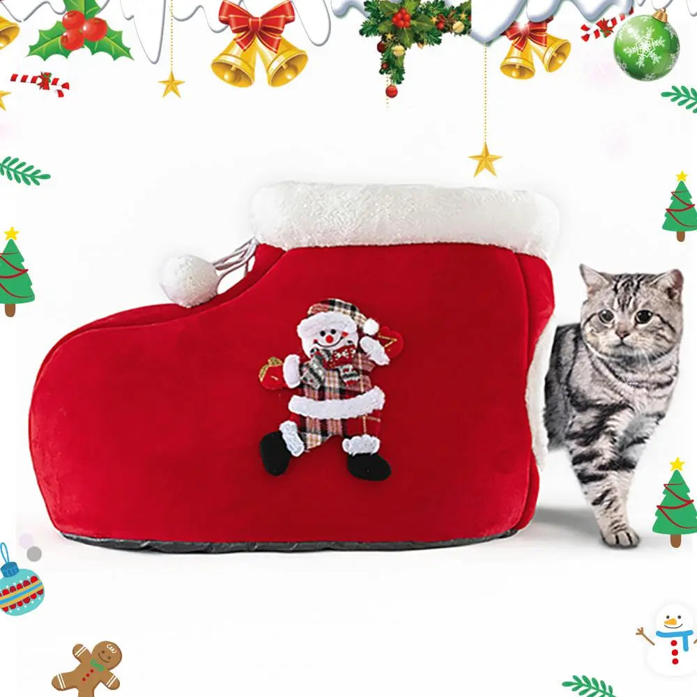 Noël Lit et Coussins en forme de Renne, Citrouille, Botte et Sapin de Noël - pour Chat - NOËLdeCHAT™ - Pour toi Mon chat