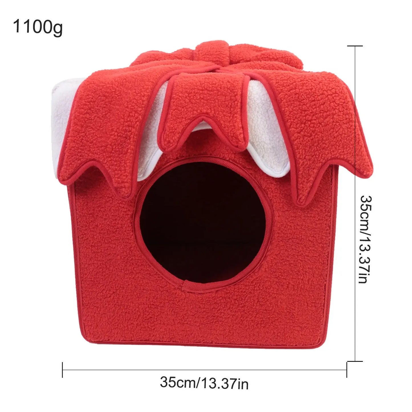 Noël cabane Lit pour Chat et Chien, fermée, doux et confortable - NoëlChatCadeau™ - Pour toi Mon chat
