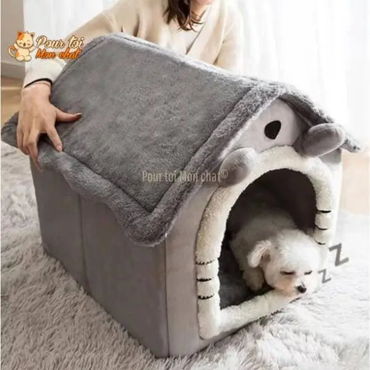 PETITE MAISON EN PELUCHE POUR CHAT – TOITpourCHAT™ - Pour toi Mon chat