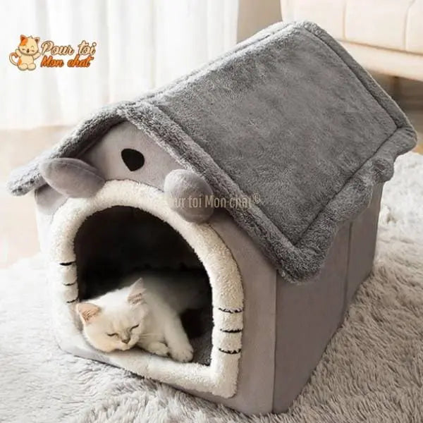 PETITE MAISON EN PELUCHE POUR CHAT – TOITpourCHAT™ - Pour toi Mon chat