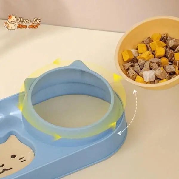 Fontaine à eau et bols à croquettes et friandises pour chat - Perfect Trio - Pour toi Mon chat