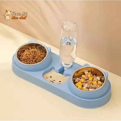 Fontaine à eau et bols à croquettes et friandises pour chat - Perfect Trio - Pour toi Mon chat