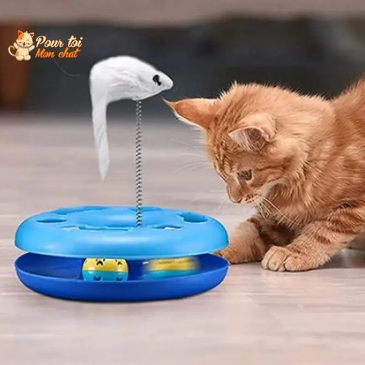 Jouet à balles et plumes : 2 jouets en 1 interactifs pour chat - Pilou-Pilou™ - Pour toi Mon chat