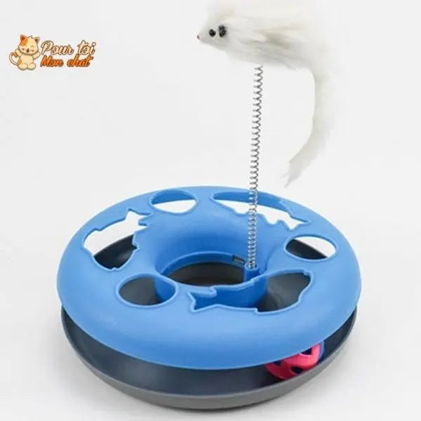 Jouet à balles et plumes : 2 jouets en 1 interactifs pour chat - Pilou-Pilou™ - Pour toi Mon chat