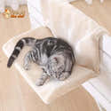 Lit Chauffant Pour Chat à Suspendre - Housse Peluche Douce - Cadre Fer Forgé - 45x30x24.5 Cm - Gris - Inclus Herbe à Chat - 10