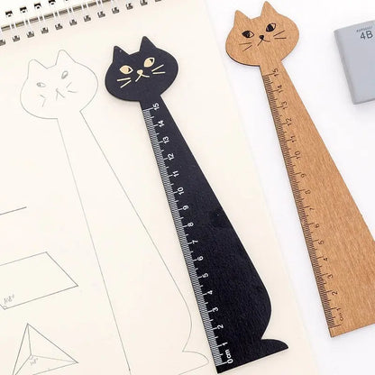 Règle droite en forme de chat mignon en bois Pour toi Mon chat