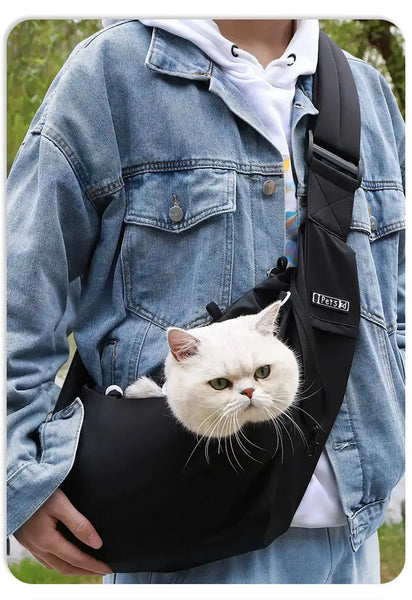 Sac à bandoulière portable en nylon pour chat