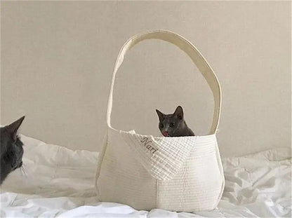 Sac à main en toile fait à la main pour chat Pour toi Mon chat