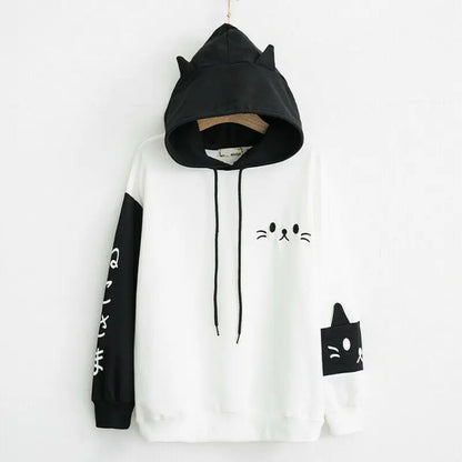 Sweat à capuche à motif de patte de chat pour femme Pour toi Mon chat
