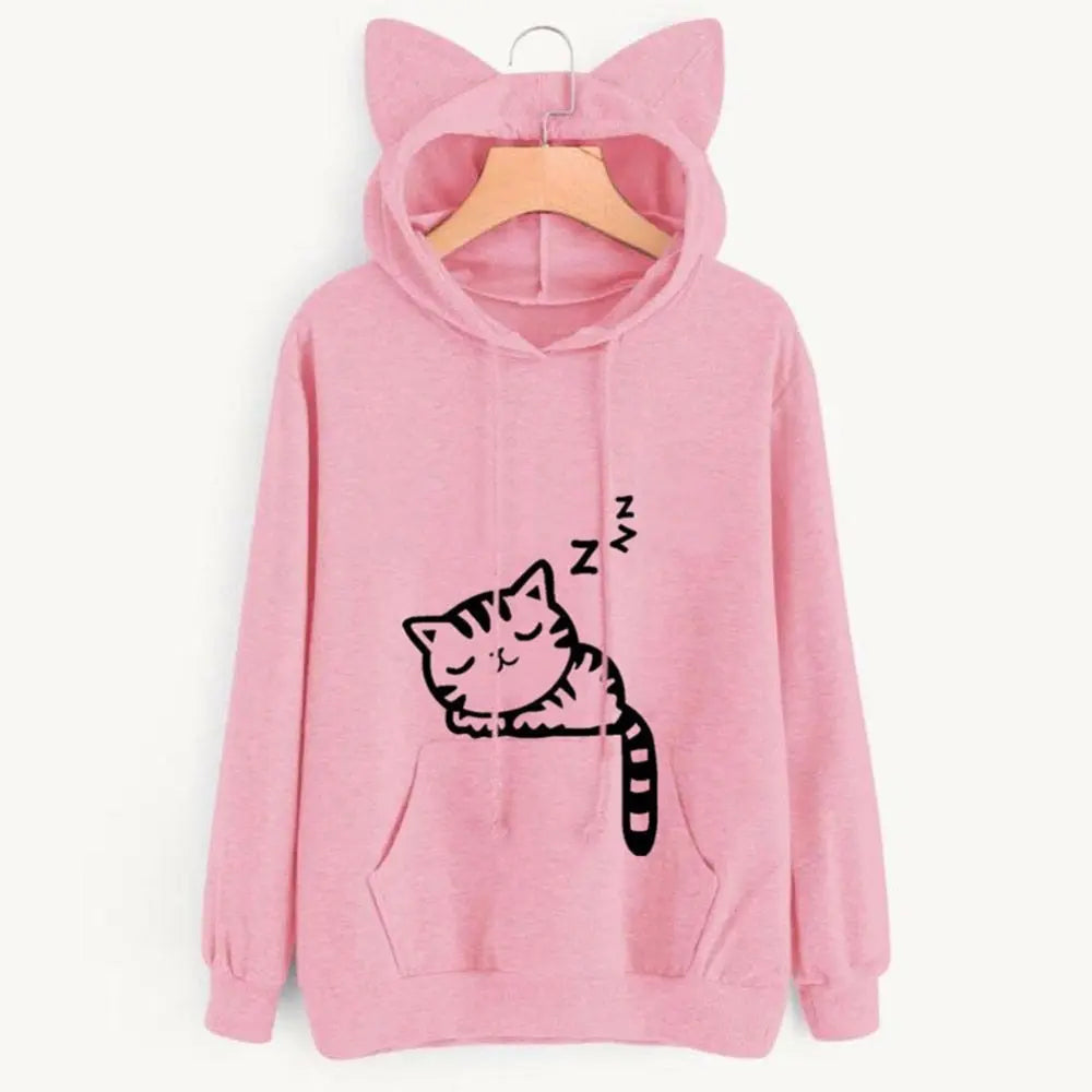 Sweat à capuche en forme de chat pour femmes Pour toi Mon chat