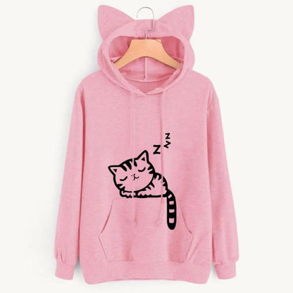 Sweat à capuche en forme de chat pour femmes Pour toi Mon chat