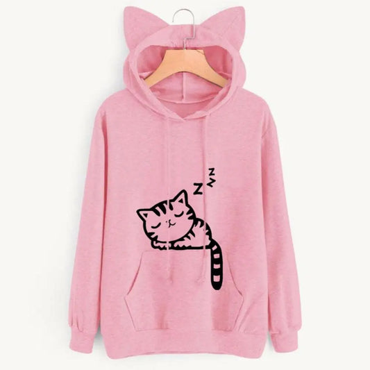 Sweat à capuche en forme de chat pour femmes Pour toi Mon chat