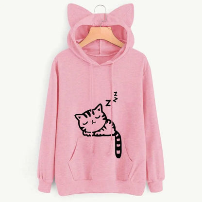 Sweat à capuche en forme de chat pour femmes Pour toi Mon chat