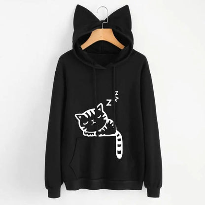 Sweat à capuche en forme de chat pour femmes Pour toi Mon chat