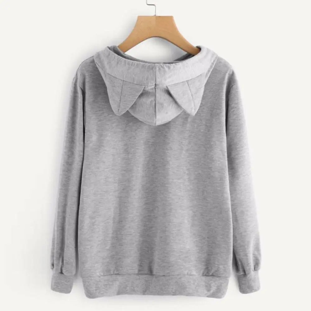 Sweat à capuche en forme de chat pour femmes Pour toi Mon chat