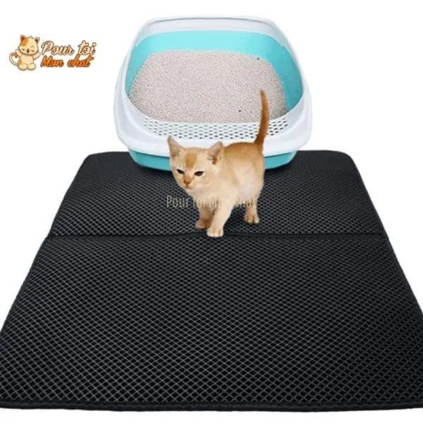 Tapis récupérateur de litière pour chat – Simple et Double-fond tapis litière - Pour toi Mon chat