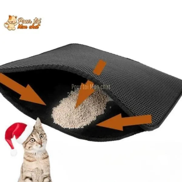 Tapis récupérateur de litière pour chat – Simple et Double-fond tapis litière - Pour toi Mon chat