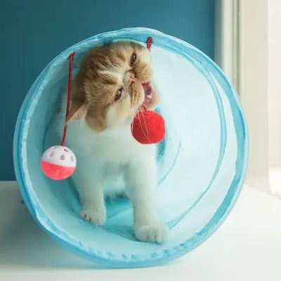 Tube de jeu pliable à deux trous pour chaton Pour toi Mon chat