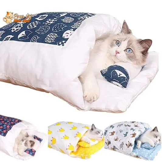Washable Cat Bed Cat Sleeping Bag Nest Mat Winter Warm House For Cat Dog Small Pet Bed Puppy Kennel Sofa Cushion Pet Products Pour toi Mon chat