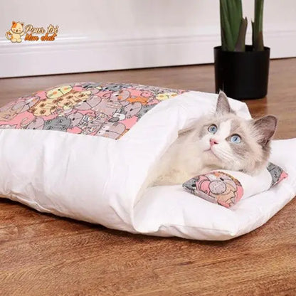 Washable Cat Bed Cat Sleeping Bag Nest Mat Winter Warm House For Cat Dog Small Pet Bed Puppy Kennel Sofa Cushion Pet Products Pour toi Mon chat