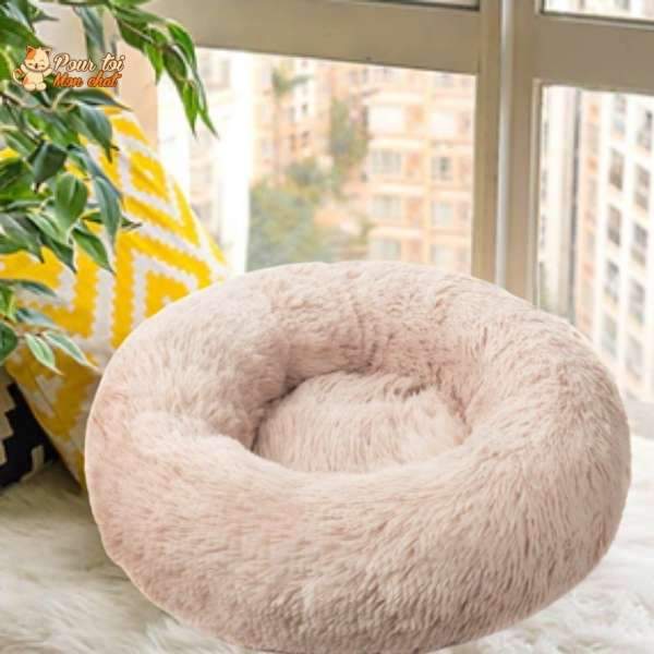 Coussin chat, maison pour chat, niche pour chat, COUSSINOO marron clair, logo pour toi mon chat en haut à gauche